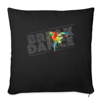 Breakdance - Sofa pillowcase 17,3'' x 17,3'' (45 x 45 cm) - black - Front
