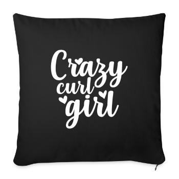 Curly hair gift I curls hair style sayings - Sofa pillowcase 17,3'' x 17,3'' (45 x 45 cm) - black - Front
