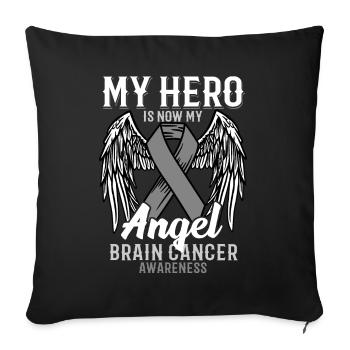 Fight against cancer gift hope brain cancer - Sofa pillowcase 17,3'' x 17,3'' (45 x 45 cm) - black - Front