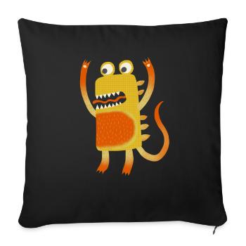 Niedliche Monster - Sofakissenbezug 45 x 45 cm - Schwarz - Vorne