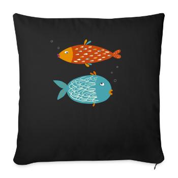 Sarcastic Fish - Sofa pillowcase 17,3'' x 17,3'' (45 x 45 cm) - black - Front
