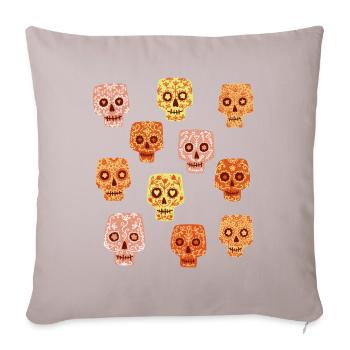 Sugar Skulls - Sofa pillowcase 17,3'' x 17,3'' (45 x 45 cm) - light taupe - Front