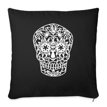 Jour du crâne de sucre mort - Housse de coussin décorative 45 x 45 cm - noir - Devant