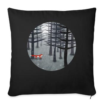 The Fox and the Forest - Sofa pillowcase 17,3'' x 17,3'' (45 x 45 cm) - black - Front