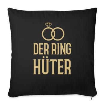 Le gardien de l'anneau - cadeau de mariage drôle - Housse de coussin décorative 45 x 45 cm - noir - Devant