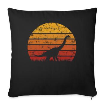 Brachiosaurus dinosaur vintage dinosaur gift - Sofa pillowcase 17,3'' x 17,3'' (45 x 45 cm) - black - Front
