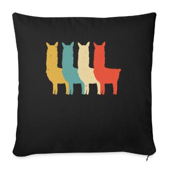 Cute Llama Alpaca Alpaca Vintage Sweet Gift - Sofa pillowcase 17,3'' x 17,3'' (45 x 45 cm) - black - Front