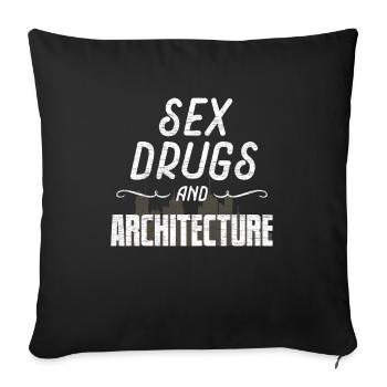 architecte - Housse de coussin décorative 45 x 45 cm - noir - Devant