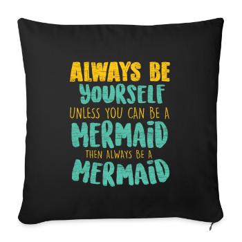 sirène - Housse de coussin décorative 45 x 45 cm - noir - Devant