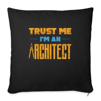 architecte - Housse de coussin décorative 45 x 45 cm - noir - Devant