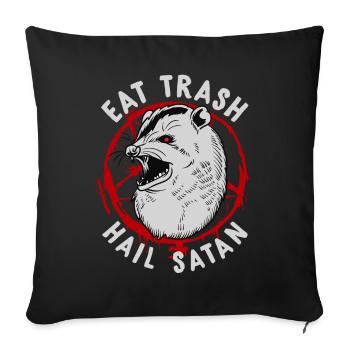 T-shirt Pentagram Poubelle Satan Occulte Gentil Sinner - Housse de coussin décorative 45 x 45 cm - noir - Devant