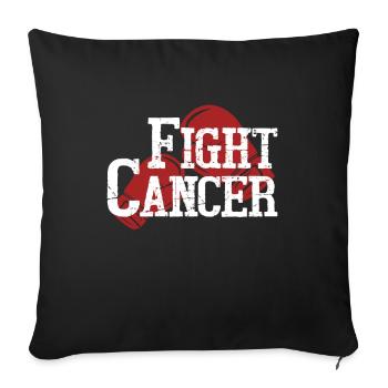Fight cancer - Sofa pillowcase 17,3'' x 17,3'' (45 x 45 cm) - black - Front