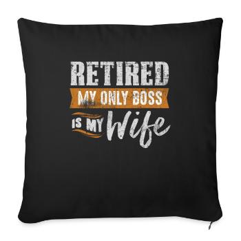 retraité - Housse de coussin décorative 45 x 45 cm - noir - Devant