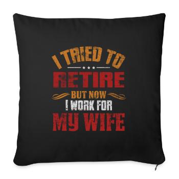 retraité - Housse de coussin décorative 45 x 45 cm - noir - Devant