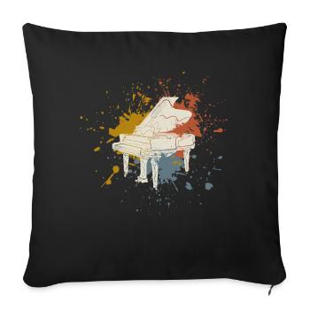 Klavier vintage - Sofakissenbezug 45 x 45 cm - Schwarz - Vorne
