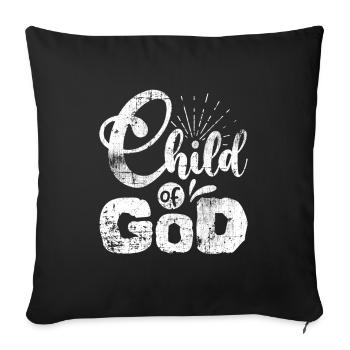 God - Sofa pillowcase 17,3'' x 17,3'' (45 x 45 cm) - black - Front