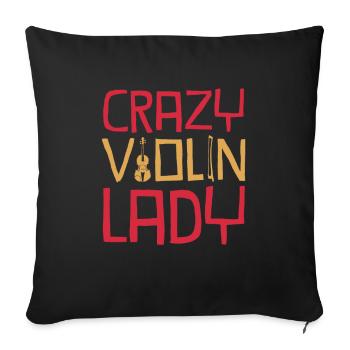 violon - Housse de coussin décorative 45 x 45 cm - noir - Devant