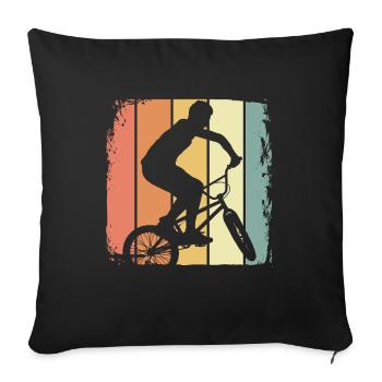 BMX retro - Sofa pillowcase 17,3'' x 17,3'' (45 x 45 cm) - black - Front