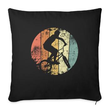 BMX retro - Sofa pillowcase 17,3'' x 17,3'' (45 x 45 cm) - black - Front