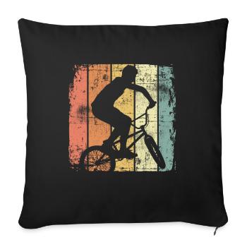 BMX retro - Sofa pillowcase 17,3'' x 17,3'' (45 x 45 cm) - black - Front