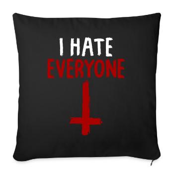 La haine croisée t-shirt satanisme diable Sinner 666 - Housse de coussin décorative 45 x 45 cm - noir - Devant