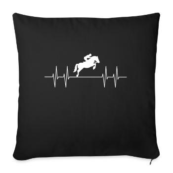 Rythme cardiaque, saut d'obstacles - Housse de coussin décorative 45 x 45 cm - noir - Devant