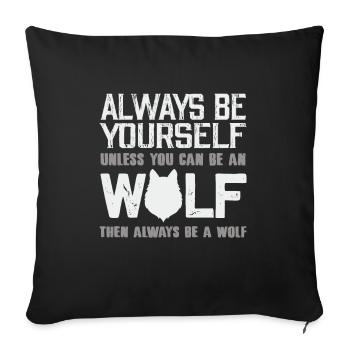 Wolf - Housse de coussin décorative 45 x 45 cm - noir - Devant