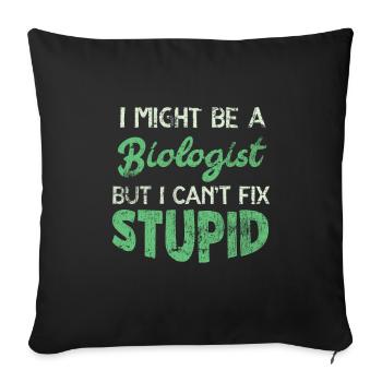 biology - Sofa pillowcase 17,3'' x 17,3'' (45 x 45 cm) - black - Front