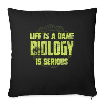 biology - Sofa pillowcase 17,3'' x 17,3'' (45 x 45 cm) - black - Front