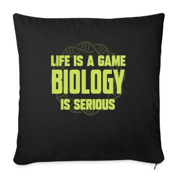 biology - Sofa pillowcase 17,3'' x 17,3'' (45 x 45 cm) - black - Front