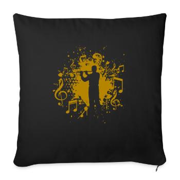 Flute - Sofa pillowcase 17,3'' x 17,3'' (45 x 45 cm) - black - Front
