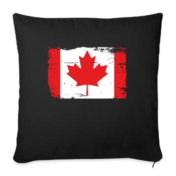 Drapeau du Canada - Housse de coussin décorative 45 x 45 cm - noir - Devant