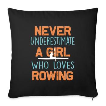 aviron - Housse de coussin décorative 45 x 45 cm - noir - Devant