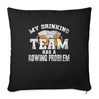 Rowing beer - Sofa pillowcase 17,3'' x 17,3'' (45 x 45 cm) - black - Front