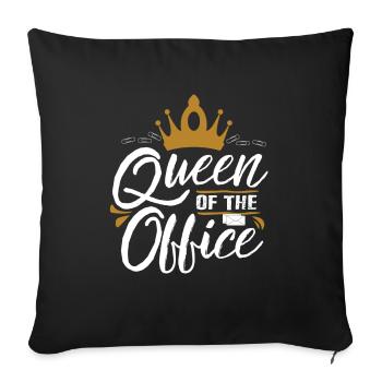 Queen from the office - Sofa pillowcase 17,3'' x 17,3'' (45 x 45 cm) - black - Front