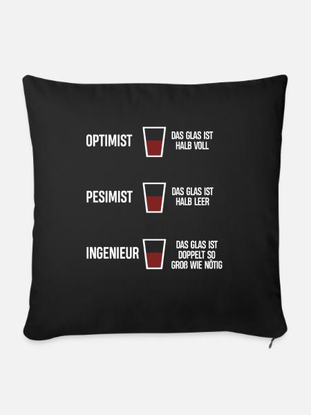 Lustiger Ingenieur Spruch - Sofakissenbezug 45 x 45 cm - Schwarz
