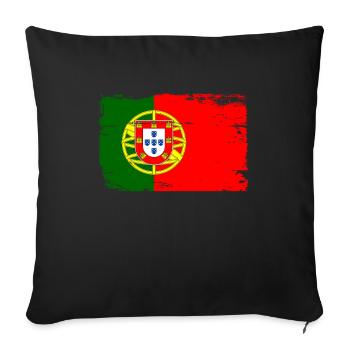 Portugal - Housse de coussin décorative 45 x 45 cm - noir - Devant