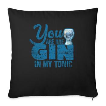 gin - Housse de coussin décorative 45 x 45 cm - noir - Devant