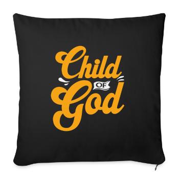 child of God - Sofa pillowcase 17,3'' x 17,3'' (45 x 45 cm) - black - Front