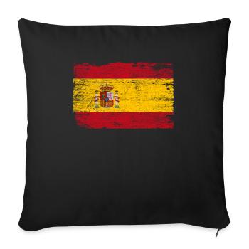 Spain flag - Sofa pillowcase 17,3'' x 17,3'' (45 x 45 cm) - black - Front