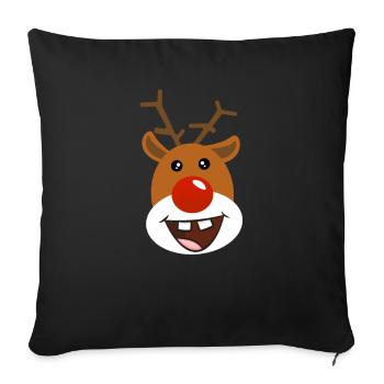 Christmas reindeer - Sofa pillowcase 17,3'' x 17,3'' (45 x 45 cm) - black - Front