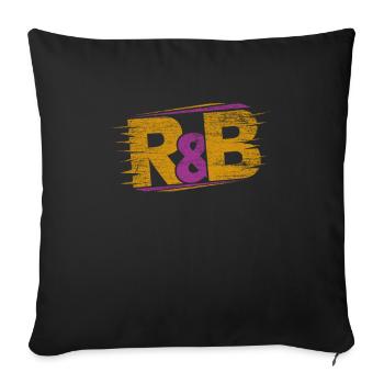 R&B Musique - Housse de coussin décorative 45 x 45 cm - noir - Devant
