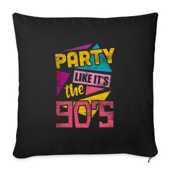 90 Musique fête - Housse de coussin décorative 45 x 45 cm - noir - Devant