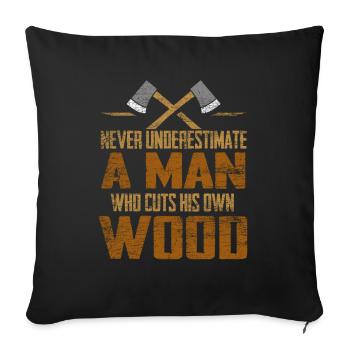 bûcheron - Housse de coussin décorative 45 x 45 cm - noir - Devant