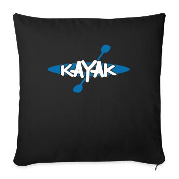 Kayak water sports gift I canoe kayak kayaker - Sofa pillowcase 17,3'' x 17,3'' (45 x 45 cm) - black - Front
