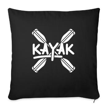 Kayak water sports gift I canoe kayak kayaker - Sofa pillowcase 17,3'' x 17,3'' (45 x 45 cm) - black - Front