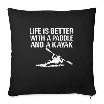 Kayak water sports gift I canoe kayak kayaker - Sofa pillowcase 17,3'' x 17,3'' (45 x 45 cm) - black - Front