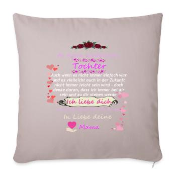 Belle fille Mère Sort - Housse de coussin décorative 45 x 45 cm - taupe clair - Devant