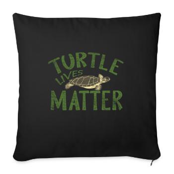 tortue - Housse de coussin décorative 45 x 45 cm - noir - Devant