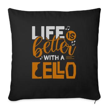 Cello - Sofakissenbezug 45 x 45 cm - Schwarz - Vorne